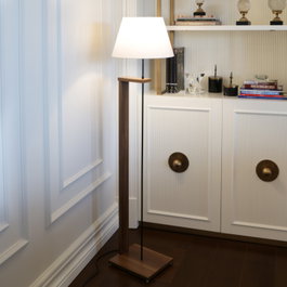 Opviq Lámpara de Pie de Madera AYD-3133 Crema